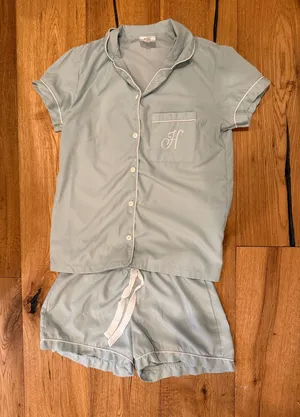 Blue Satin Bridesmaid PJs Size XS thumbnail 1