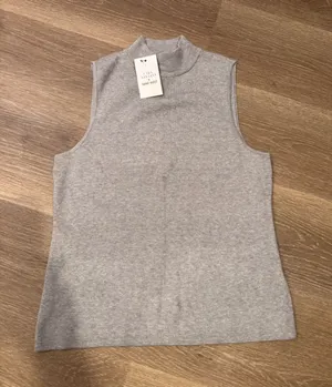 Nine West Heather Gray Mock Neck Sleeveless Knit Sweater Top L Business Casual Workwear thumbnail 1