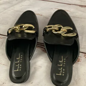 Nicole‎ Miller Faux Leather Applie Mules thumbnail 4