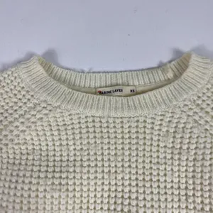Marine Layer Sweater Womens‎ XS White Waffle Knit Cotton Nylon Wool Crewneck thumbnail 2
