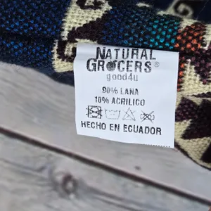 Natural Grocers Llama‎ Wool Laptop Sleeve Bag Southwest Geometric Ecuador Blue thumbnail 4