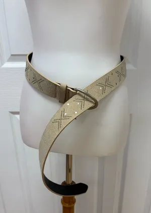 Universal Threads Ladies Studded Beige Belt - Long (49") thumbnail 1