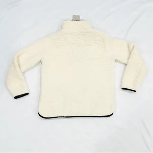 NWT Thread & Supply Cream Black Piping Quarter Zip Sherpa Pullover Sweatshirt thumbnail 7