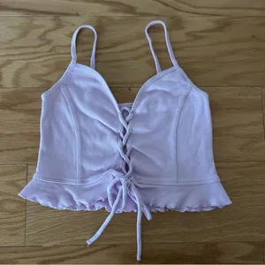 PacSun Lace-Up Lilac Top thumbnail 1