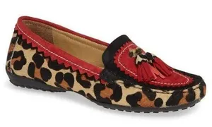 VANELi 9 Leopard Print Driving Loafer Moccasin Flats Slip On Tassel Calf Hair thumbnail 1