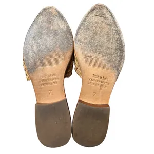 Woven Leather Pointed Toe Mule‎ Slides Tan Women's Size 7 thumbnail 7