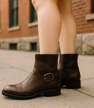 Frye Shirley Booties Women’s Size 6.5 Brown Leather Ankle Zip Distressed Cowgirl thumbnail 1