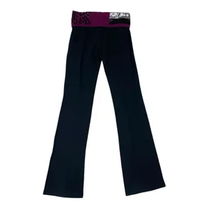 Victoria's Secret Pink Yoga pants size XS sequin y2k flare leggings black purple thumbnail 10