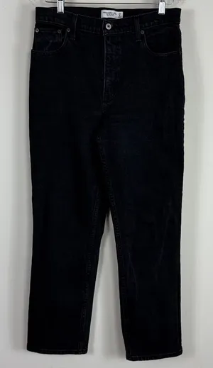 Abercrombie & Fitch The 90’s Straight Ultra High arise Jeans in‎ Black Size 29 thumbnail 1