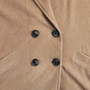 Madewell‎ Redford Womens Corduroy Blazer Jacket Size L Tan Knit Double Breasted thumbnail 12