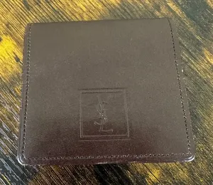 YSL Yves Saint Laurent Card Coin Holder Case Brown Leather‎ thumbnail 1