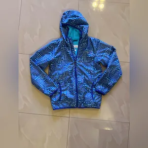 Columbia sportswear Rain Jacket Blue Stars Dots Flowers Hooded Lightweight thumbnail 2