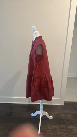Pinch Burgundy Cotton Dress Sz M thumbnail 3