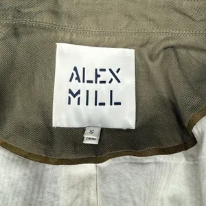 Alex Mill Janine Twill Blazer Army Olive Green Linen Blend Small Jacket $325 thumbnail 8