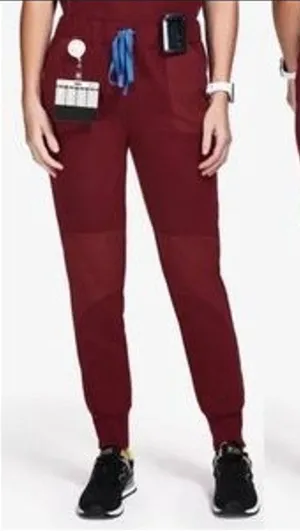 FIGS Disney XS Zamora Jogger Scrub Pants Burgundy Mickey Mouse Maroon CNA RN VET thumbnail 1