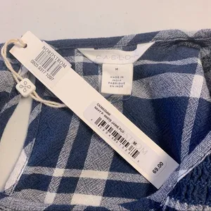 Caslon Plaid‎ Smocked Peplum Bell Sleeve Top Size M thumbnail 10