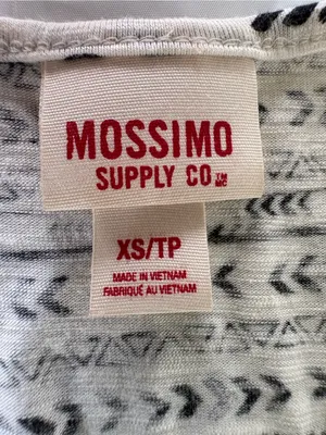 Mossimo #006 Black & Cream Geometric Racerback Tank Top Size XS thumbnail 4