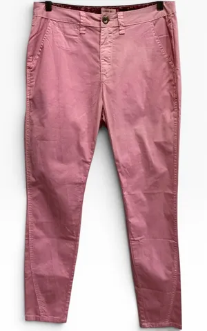 April Cornell Pink Sun Bleached Dye Floral Trim Chino Pants‎ Women Size 30 Slim thumbnail 1
