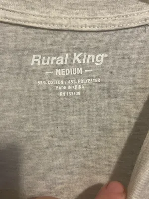 Rural King Vintage Logo Long Sleeve Tee Soft Beige Crew Neck Size medium thumbnail 6