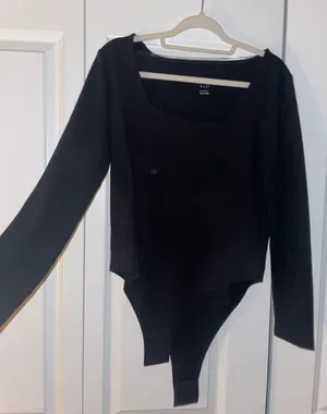 A New Day Ribbed Black Bodysuit thumbnail 1
