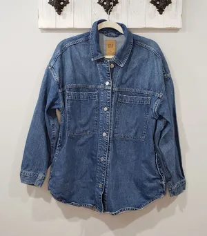 Gap Oversized Denim Shirt Jacket Shacket M thumbnail 1