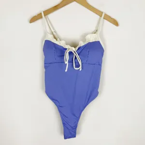 Seamolly Vintage Gingham Spliced Ruched Ruffles Retro Chic One-Piece Swimsuit thumbnail 4