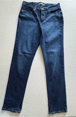 Levi's Slim Straight Jeans in Dark Blue Denim thumbnail 1