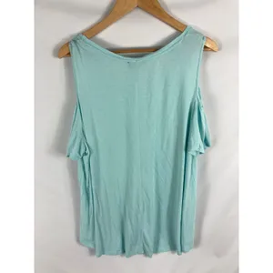 Lane Bryant Cold Shoulder Blue Blouse Size 18/20 thumbnail 4