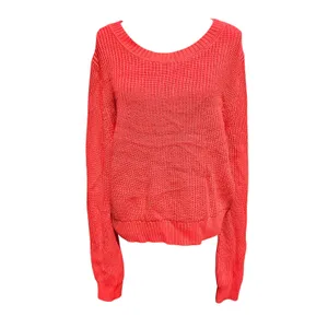 Banana Republic NWT Shaker-Stitch Cropped‎ Pullover Red Crew-neck Women's XL thumbnail 3