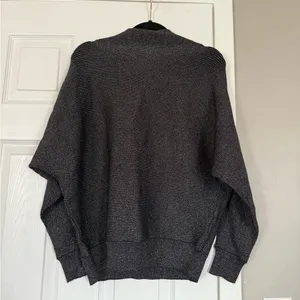 Tahari Metallic Grey Button Detail Viscose Blend Sweater MSRP$88 NWT thumbnail 9