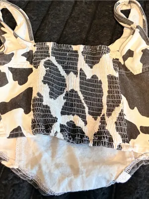 Black and White Cow Print Cropped Tank thumbnail 8