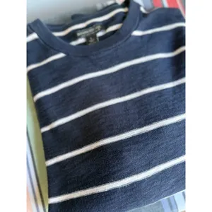 Banana Republic Breton Striped Cotton Sweater Large Navy White Coastal Preppy thumbnail 7