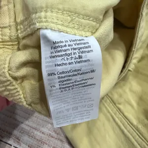 Madewell Women Yellow Herringbone Pull On Shorts High Rise Cotton Blend Size L thumbnail 4