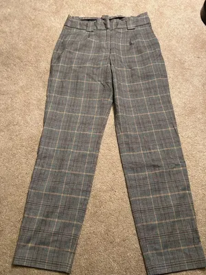 Express Women's Gray Plaid Trousers thumbnail 1
