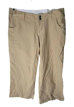 Prana khaki capri outdoor hiking pants gorpcore women's size small thumbnail 1