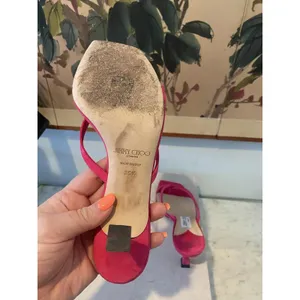 Jimmy Choo Maelie 70 Shoes Womens Size 6 Pink Suede Strappy Kitten Sandals thumbnail 4
