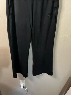 Nike Black Jersey Knit Wide Leg Pull On Athleisure Lounge Travel Pants thumbnail 4