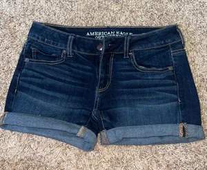 American Eagle Dark Wash Jean Shorts thumbnail 1