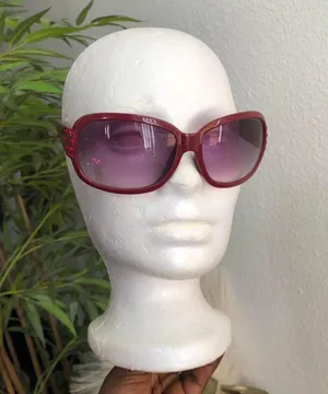 Y2K oversize Baddie Trendy Red pink sunglasses rhinestones thumbnail 1