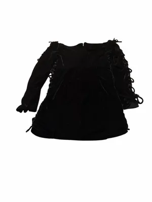 NBD black lace up Olivia velvet dress thumbnail 5