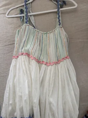Z&L Maxi Dress - White with blue and pink thumbnail 2
