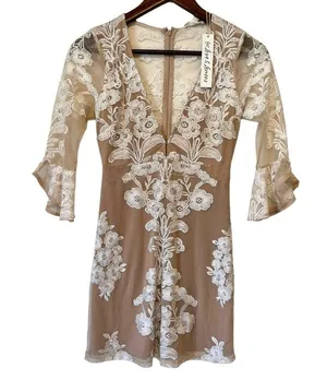 For Love & Lemons x Free People Temecula White Lace Fit And Flare Mini Dress XS thumbnail 11