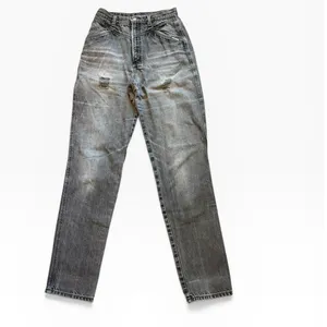 Vintage Rockies High Waist Western Jeans‎ Faded Black Distressed 26x34 Bareback thumbnail 2