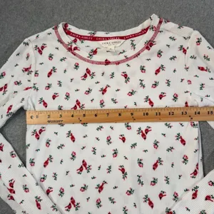 Laura Ashley Women's Small Waffle Knit Thermal Pajama Set Red Cardinal Bird thumbnail 4