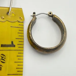 Gold Hoop Earrings Chunky Wide Tapered Vintage Style 80s Statemement Jewelry thumbnail 5