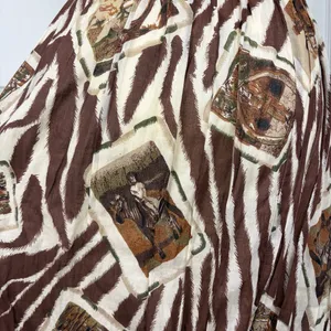 Vintage Leslie Fay Safari zebra print cotton midi skirt thumbnail 11