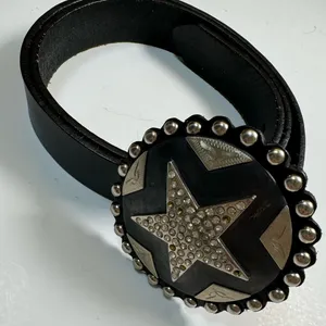Vintage Cowboy Decor Lonestar Stud Leather Belt Rhinestone Buckle 36 Studded thumbnail 12