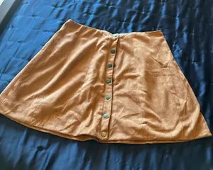 Tan Suede Skirt Brown thumbnail 1