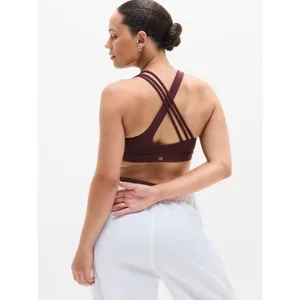 New Athleta M Train Free Sports Bra Medium Cup A-C Garnet thumbnail 5