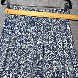 Michael Farrell Blue White Geometric Print Wide Leg Smocked Waist Pants Size S‎ thumbnail 2